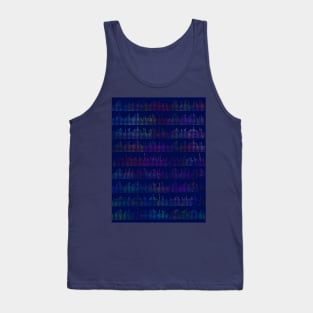 Techno Equalizer Bars On Blue Tank Top